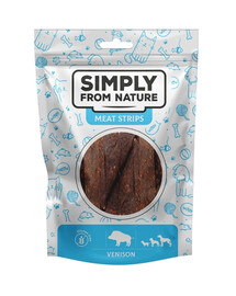 SIMPLY FROM NATURE Meat Strips Medījuma gaļas sloksnes suņiem 80 g