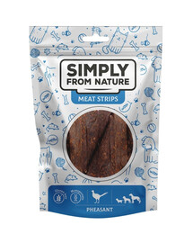 SIMPLY FROM NATURE Meat Strips Fazānu gaļas sloksnes suņiem 80 g