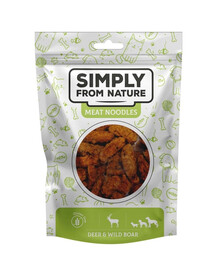 SIMPLY FROM NATURE Meat Noodles Gaļas nūdeles ar brieža un mežacūkas gaļu suņiem 80 g