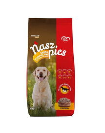 NASZ PIES sucha karma z wołowiną dla średnich i dużych psów 15 kg