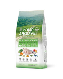 ARQUIVET Fresh Puppy Junior pusmīkstā barība kucēniem ar tītaru un lasi 10 kg