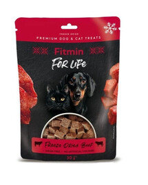 FITMIN For Life Līžizžāvēta liellopu gaļa 30 g liofilizēta liellopu gaļas kāruma suņiem un kaķiem