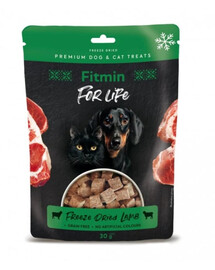 FITMIN For Life Lī žāvēta jēra gaļa 30 g liofilizēta jēra gaļas kāruma suņiem un kaķiem