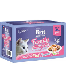 BRIT Premium by Nature Family Plate Delicate Fillets in Jelly 12x85 g želejas maisiņi kaķiem