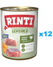 RINTI Sensible Tītara ar burkāniem 12x800 g
