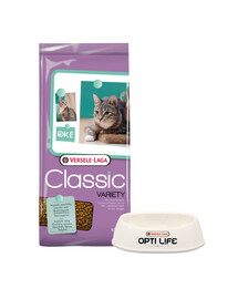 VERSELE-LAGA Karma dla kota Classic cat variety 10 kg + Miska plastikowa dla kota GRATIS