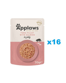 APPLAWS Cat Adult Pouch Tuna Fillet with Salmon in Jelly filet z tuńczyka z łososiem w galaretce 16x70 g