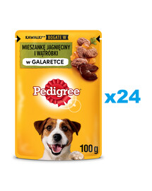 PEDIGREE Adult saszetka 24x100 g mokra karma dla dorosłych psów w galaretce z jagnięciną i wątróbką