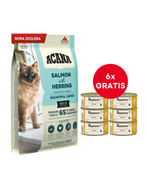 ACANA Bountiful Catch Cat 4,5 kg + APPLAWS Cat Adult Mousse Chicken mus z kurczakiem 6 x 70g GRATIS