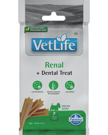 FARMINA Vet Life Dental Treat Renal Mini 60 g (7 szt) zobārstniecības gardumi mazo šķirņu suņiem