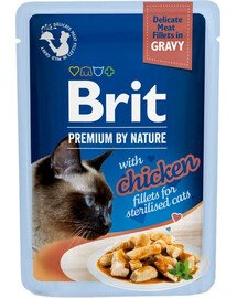 Premium By Nature Fillets in Gravy for Sterilized cats z kurczakiem 24x85g