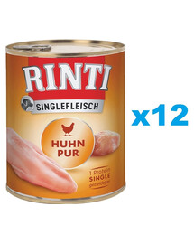 RINTI Singlefleisch Chicken Pure monobiałkowa kurczak 12x800 g