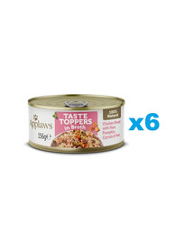 APPLAWS Taste Toppers Pierś z kurczaka, szynka i dynia w bulionie 6x156 g