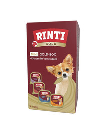 RINTI Gold Mini Multibox 8x100 g mitrā barība pieaugušiem mazo šķirņu suņiem