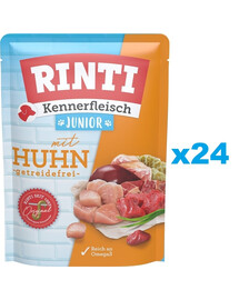 RINTI Kennerfleisch Junior Chicken Kurczak saszetka 24x400 g