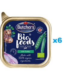 BUTCHER'S BIO foods indyk 6 x 150 g pasztet dla psa