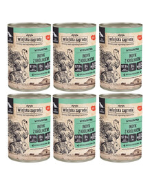 WIEJSKA ZAGRODA Indyk z królikiem mokra karma dla psów 6x400 g
