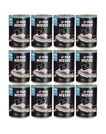 PAN MIĘSKO Indyk z dorszem mokra karma dla psów 12x400 g