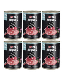 PAN MIĘSKO Wieprzowina z dzikiem mokra karma dla psów 6x400 g