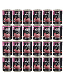 PAN MIĘSKO Wieprzowina z kaczką mokra karma dla szczeniąt 24x400 g