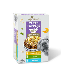 Dog Taste Toppers Gravy Selection Miltipak 6x85 g mix smaków saszetce w sosie