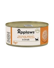 Cat Adult Chicken with Tuna in Broth pierś z kurczaka z filetem z tuńczyka w bulionie 70 g