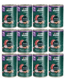 PAN MIĘSKO z ziołami Pasztet z krewetkami dla psów 12x400 g