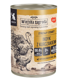 Indyk z kurczakiem 400g puszka dla kociąt