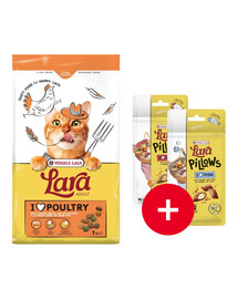 VERSELE-LAGA Lara Adult Turkey and Chicken 7 kg z indykiem i kurczakiem dla kotów + 2 przysmaki GRATIS