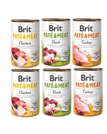 BRIT Pate&Meat Mix smaków z drobiem 6x400 g pasztet dla psów