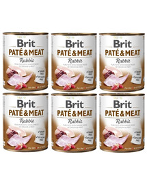 BRIT Pate&Meat rabbit 6x800 g pasztet z królikiem dla psa