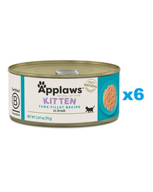 APPLAWS Cat Kitten Tuna in Broth z tuńczykiem w bulionie dla kociąt 6x70 g