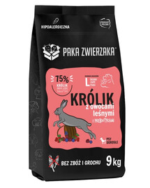 PAKA ZWIERZAKA Królik z owocami leśnymi L 9 kg sucha karma dla dużych psów