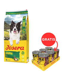 JOSERA SensiPlus 12,5kg dla psów z wrażliwym układem pokarmowym + JOSERA Meat Lovers Pure Multipack 6x400g mokra karma dla psów GRATIS