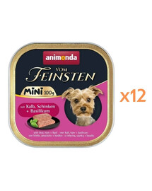 ANIMONDA Vom Feinsten Mini z cielęciną, szynką i bazylią 12x100g mokra karma dla psów małych ras