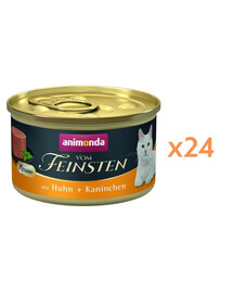 ANIMONDA Vom Feinsten Mousse z kurczakiem i królikiem 24x85g mus dla kotów
