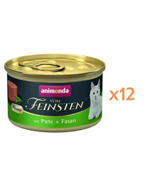 ANIMONDA Vom Feinsten Mousse z indykiem i bażantem 12x85 g mus dla kotów