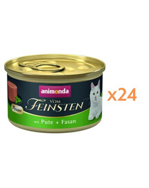 ANIMONDA Vom Feinsten Mousse z indykiem i bażantem 24x85 g mus dla kotów
