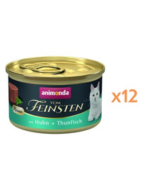 ANIMONDA Vom Feinsten Mousse z kurczakiem i tuńczykiem 12x85g mus dla kotów