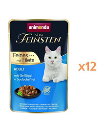 ANIMONDA Vom Feinsten Fines mit Filets Adult Drób i filet z mintaja 12x85g mokra karma dla kotów