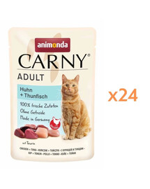 ANIMONDA Carny Adult Pouch Kurczak i tuńczyk 24x85g mokra karma dla kotów