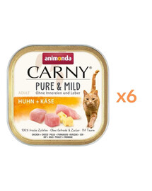 ANIMONDA Carny Pure & Mild Kurczak i ser 6x100g mokra karma dla kotów