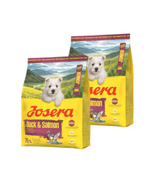 JOSERA Duck and Salmon Junior Mini 2x900g dla prawidłowego rozwoju szczeniąt małych ras