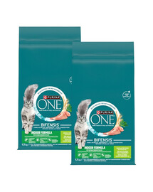 PURINA ONE Bifensis Indoor Formula Cat Turkey and Wheat 19,5 kg (2x9,75 kg) indyk i pszenica, sucha karma dla kotów przebywających w domu