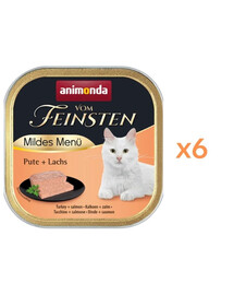 ANIMONDA Vom Feinsten Mild Menue Indyk i łosoś 6x100g pasztet dla kotów