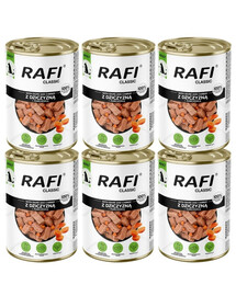 RAFI Classic Dziczyzna i marchewka w sosie 6x1240 g mokra karma dla psów wszystkich ras
