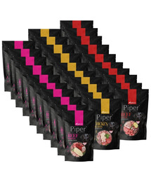 PIPER Animals Mix smaków 30x500 g z wątrobą wołową, z sercami z kurczaka, z żołądkami wołowymi, mokra karma dla psów