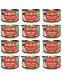 SCHESIR Tuńczyk z krewetkami w galaretce dla kotów 12x85 g