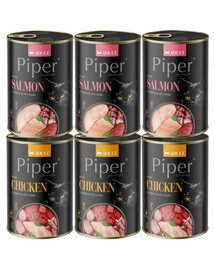 PIPER Animals Mix smaków 6x400 g z łososiem i kurczakiem, mokra karma dla kota