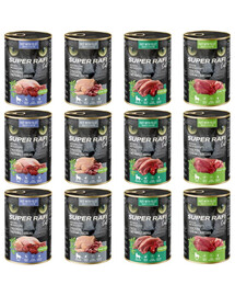 SUPER RAFI Cat Mix 4 Smaków 12x400g mokra karma dla kota